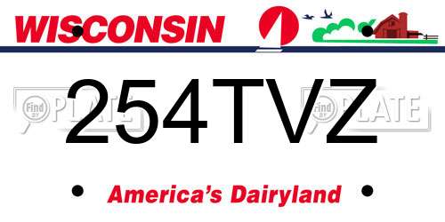 254TVZ Wisconsin License Plate