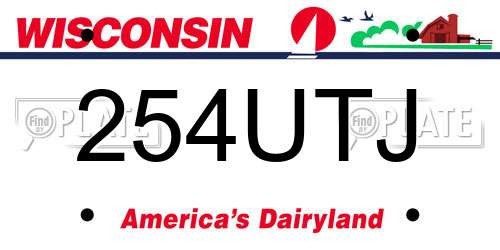 254UTJ Wisconsin License Plate