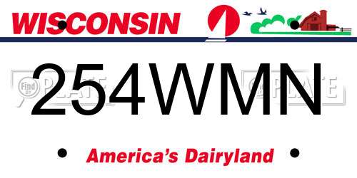 254WMN Wisconsin License Plate