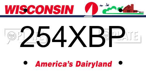 254XBP Wisconsin License Plate