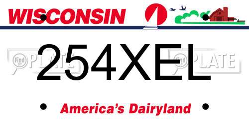254XEL Wisconsin License Plate