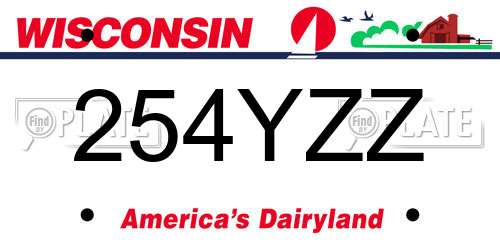 254YZZ Wisconsin License Plate