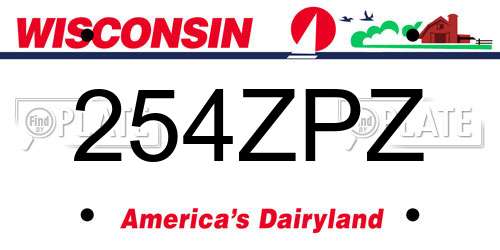 254ZPZ Wisconsin License Plate