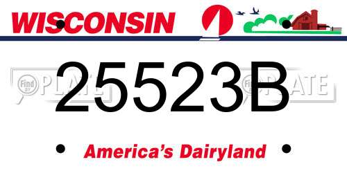 25523B Wisconsin License Plate