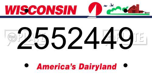 2552449 Wisconsin License Plate