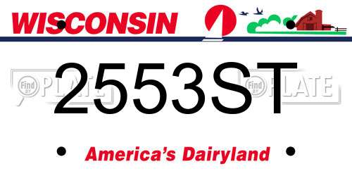 2553ST Wisconsin License Plate