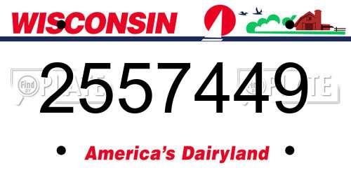 2557449 Wisconsin License Plate