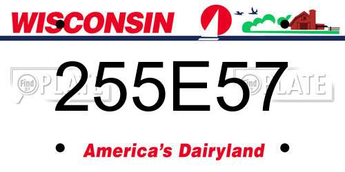 255E57 Wisconsin License Plate