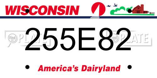 255E82 Wisconsin License Plate
