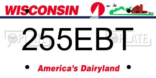 255EBT Wisconsin License Plate