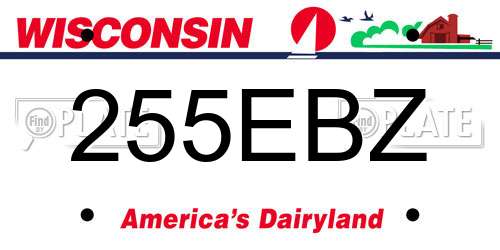255EBZ Wisconsin License Plate
