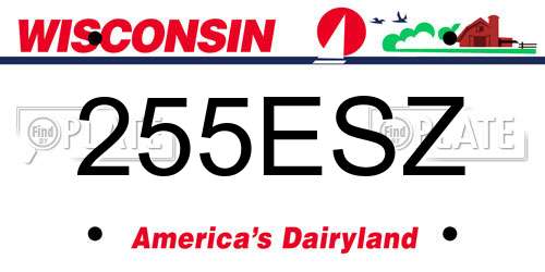 255ESZ Wisconsin License Plate