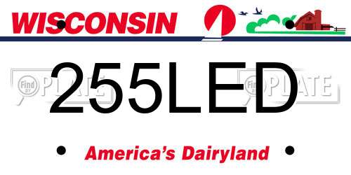 255LED Wisconsin License Plate