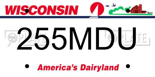 255MDU Wisconsin License Plate