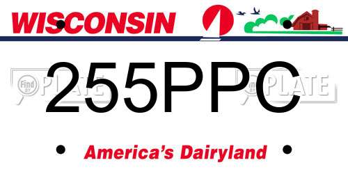 255PPC Wisconsin License Plate
