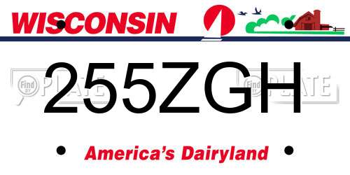 255ZGH Wisconsin License Plate