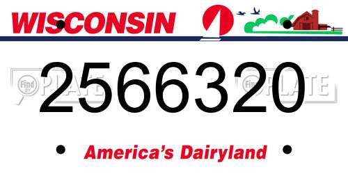 2566320 Wisconsin License Plate