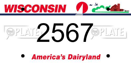2567 Wisconsin License Plate