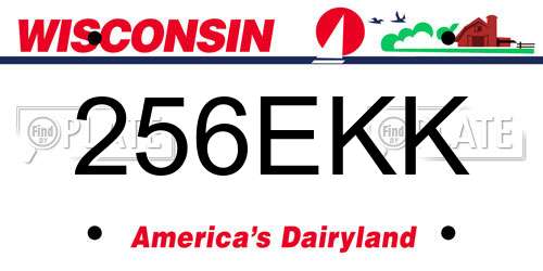 256EKK Wisconsin License Plate