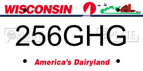 256GHG Wisconsin License Plate