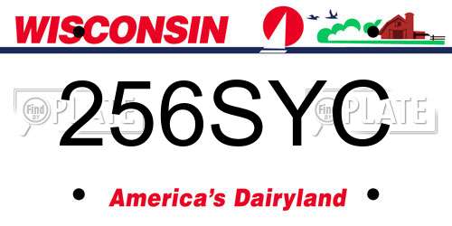 256SYC Wisconsin License Plate