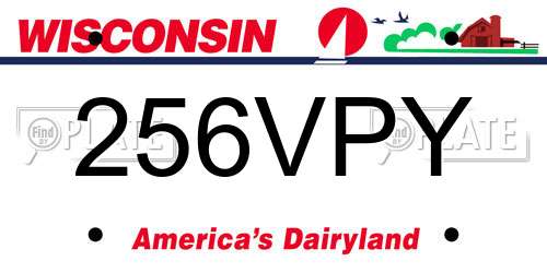 256VPY Wisconsin License Plate
