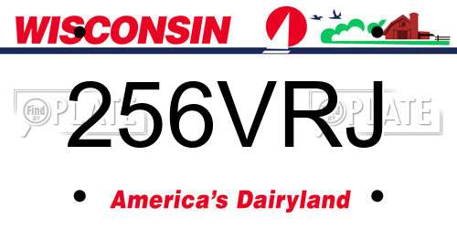 256VRJ Wisconsin License Plate