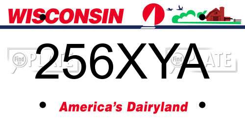 256XYA Wisconsin License Plate