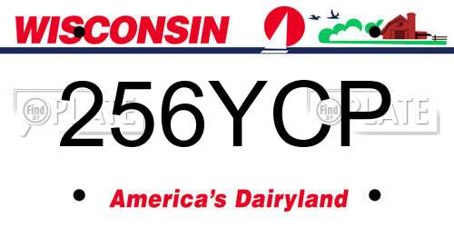 256YCP Wisconsin License Plate