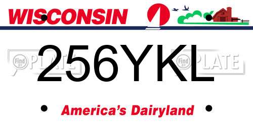 256YKL Wisconsin License Plate