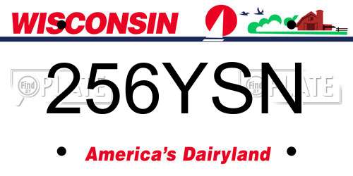 256YSN Wisconsin License Plate