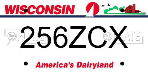 256ZCX Wisconsin License Plate