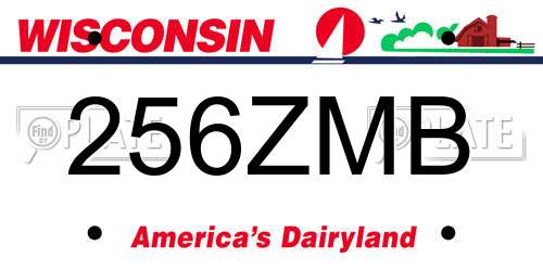 256ZMB Wisconsin License Plate