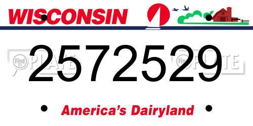 2572529 Wisconsin License Plate