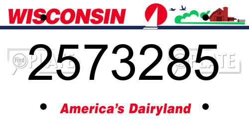 2573285 Wisconsin License Plate
