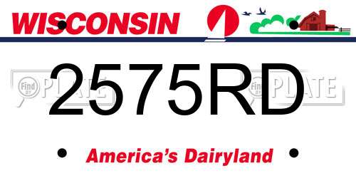 2575RD Wisconsin License Plate