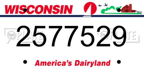 2577529 Wisconsin License Plate