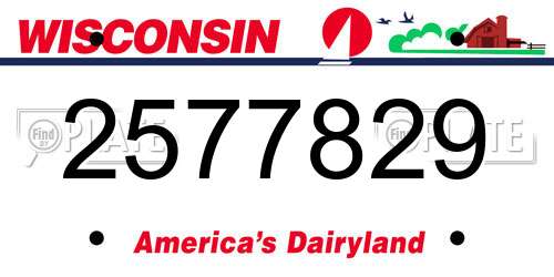 2577829 Wisconsin License Plate