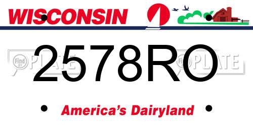 2578RO Wisconsin License Plate