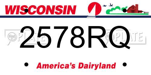 2578RQ Wisconsin License Plate