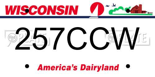 257CCW Wisconsin License Plate