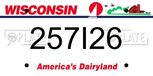 257I26 Wisconsin License Plate