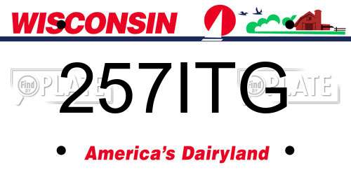257ITG Wisconsin License Plate