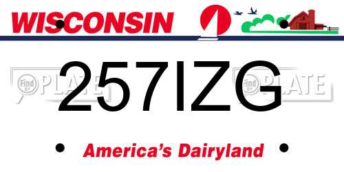 257IZG Wisconsin License Plate