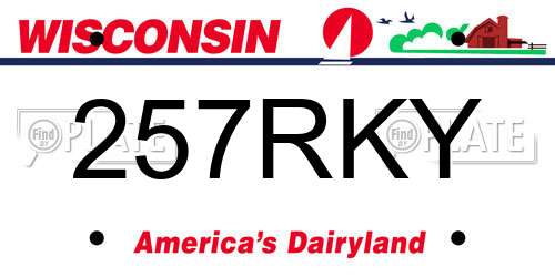 257RKY Wisconsin License Plate