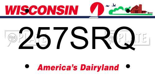 257SRQ Wisconsin License Plate