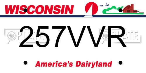 257VVR Wisconsin License Plate