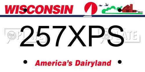 257XPS Wisconsin License Plate