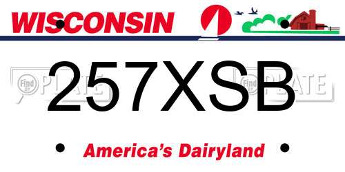257XSB Wisconsin License Plate