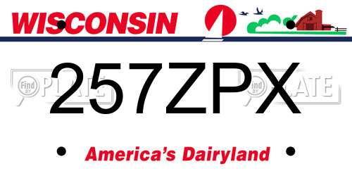 257ZPX Wisconsin License Plate